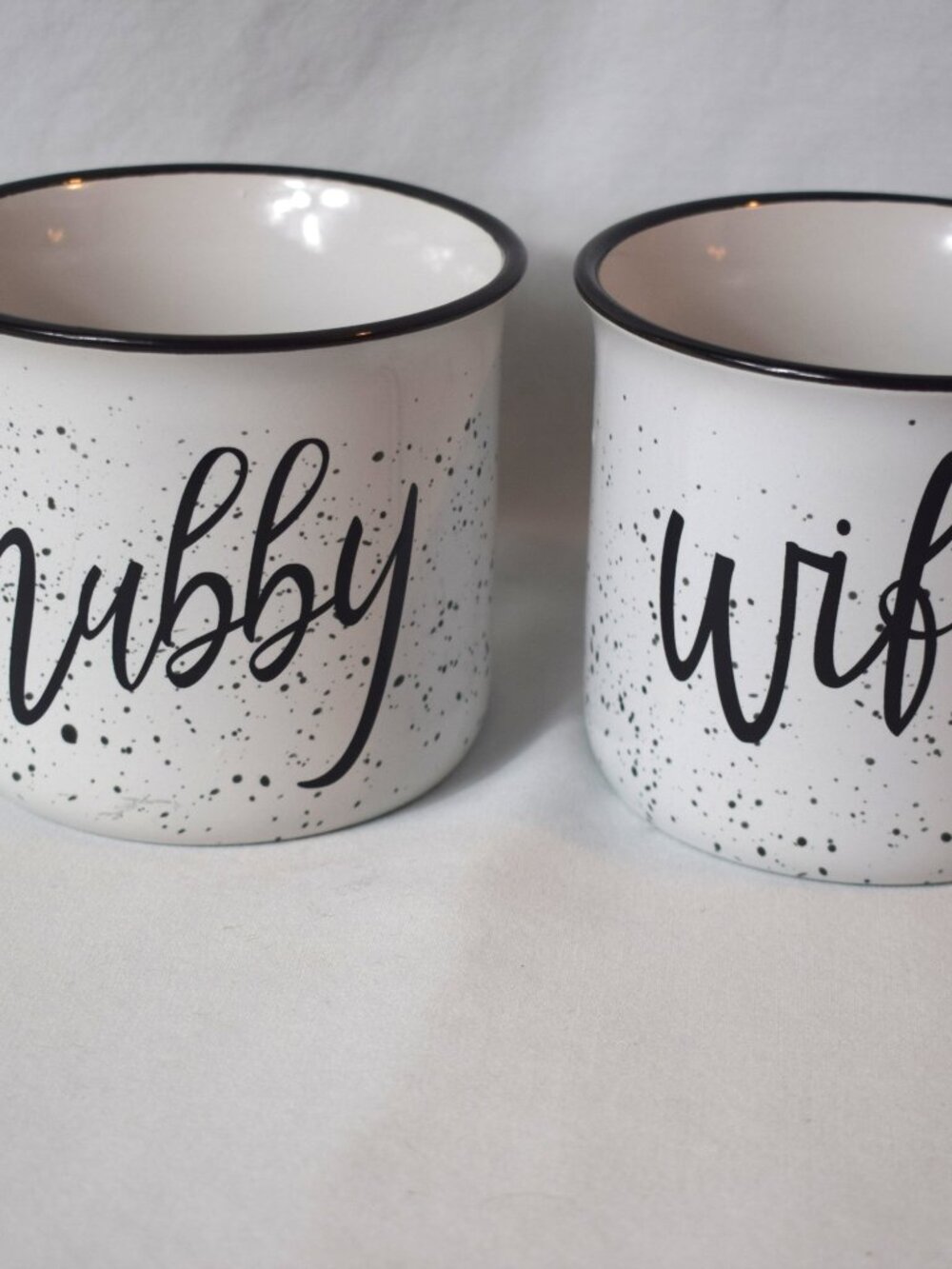 Pair Hubby Wifey Coffee Mugs Cups